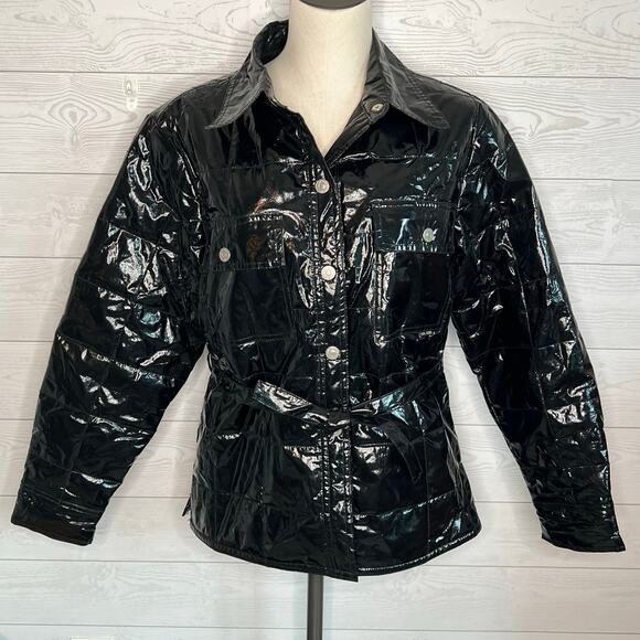 Vintage 90s Pepe Jeans London PVC quilted jacket Size large - Picture 1 of 9